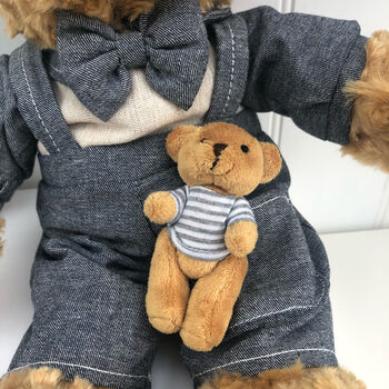 Personalised Daddy Bear With Baby, 4 of 12