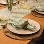 Cotton Linen Stripe Napkins Green/Ivory • Set Of Four, thumbnail 1 of 4