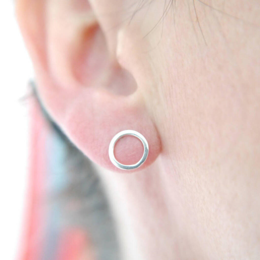 Recycled Silver Circle Stud Earrings, 1 of 6