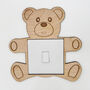 Wooden Teddy Bear Light Switch Cover Surround, thumbnail 2 of 6
