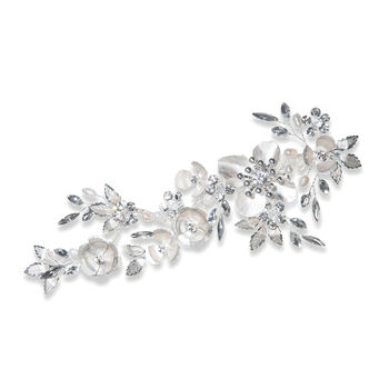 Silver Or Gold Plated Floral Bridal Hair Clip, 2 of 10