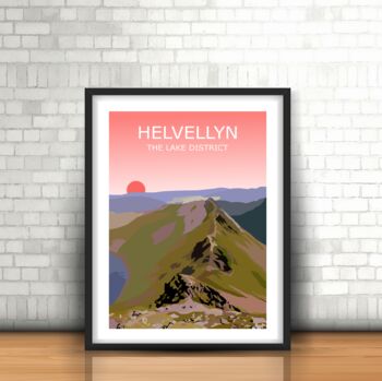 Helvellyn Lake District Mountain Art Print, 4 of 4