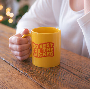 No Rest For The Wicked Typography Mug, 3 of 4