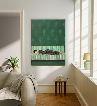 Sleeping Woman Cozy Art Print, 2 of 3