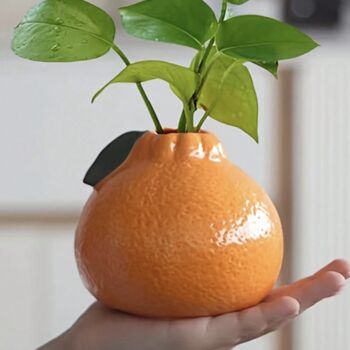 Orange Shaped Ceramic Bud Vase, 2 of 3