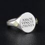 Amor Vincit Omnia Signet Ring With Opal Band, thumbnail 2 of 3