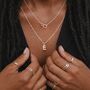 Tiny Personalised Sterling Silver Initial Pendant Necklace – Choose Your Letter, thumbnail 1 of 7