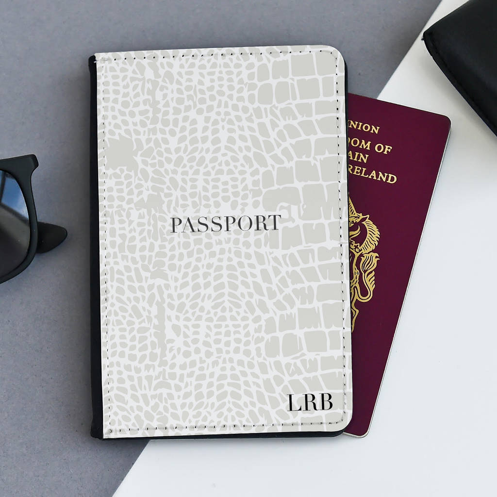 Personalised Snakeskin Printed Passport Holder By Koko Blossom