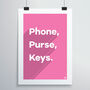 Phone, Purse, Keys Print, thumbnail 8 of 12