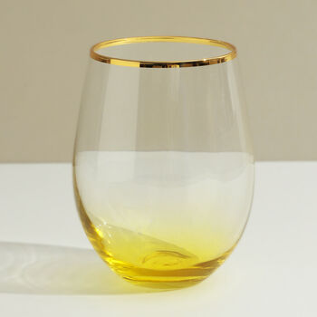 G Decor Set Of Four Lazaro Yellow Ombre Tumbler Glasses, 3 of 5