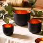 Set Of Three Black And Copper Tea Light Holders, thumbnail 3 of 5