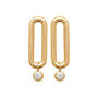 18ct Gold Plated Cz Crystal Dangle Hoop Earrings, thumbnail 3 of 5