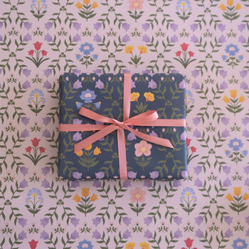 Double Sided Folk Floral Gift Wrap, 2 of 6