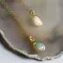 Ethiopian Opal October Birthstone Gold Plated Necklace, thumbnail 1 of 7