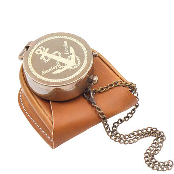 Stanley London Compass With Wooden Box Or Leather Case, 3 of 10