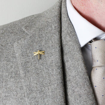 Dragonfly Lapel Pin – Silver/Gold Vermeil Plated, 4 of 6