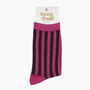 Berry And Black Vertical Stripe Glitter Socks Women's, thumbnail 3 of 4