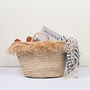 Raffia Tassel Basket, Natural, thumbnail 1 of 6