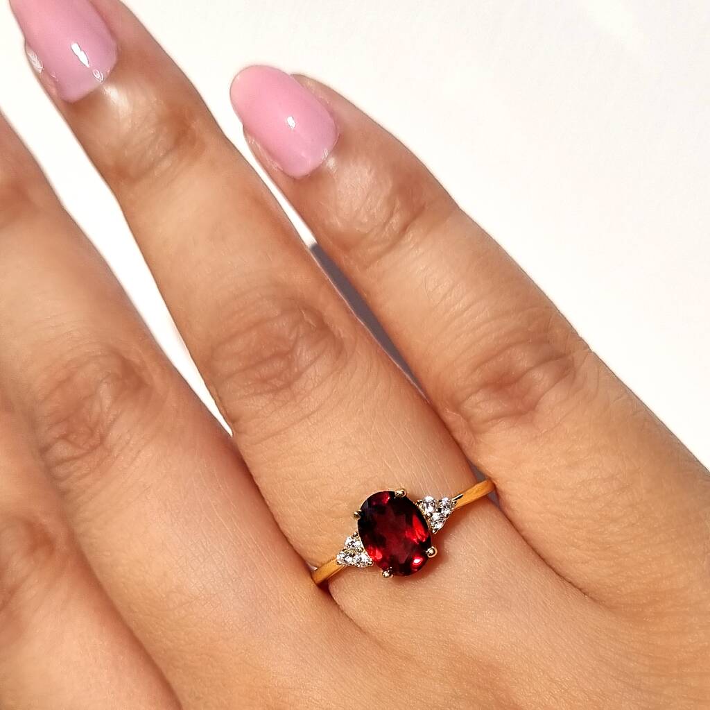 Buy 1.65ct, Red Garnet Gemstone Wedding Ring, Square Shape Garnet Stone Ring,  Black Spinal Ring 14K Gold Square Red Garnet Engagement Ring Online in  India - Etsy