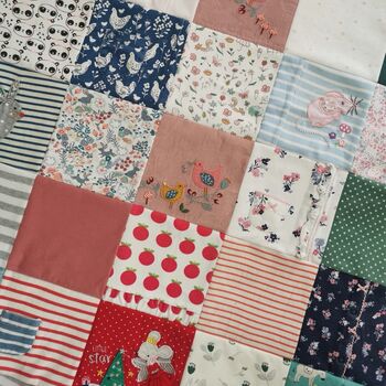 Memory Quilted Blanket, T Shirt Quilt, Baby Clothes Blanket, Cot Size Blanket, Keepsake Quilt, Travel Blankets Size, 1st Birthday Gift, 4 of 11