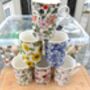 Set Of Six Straight Mugs In Assorted Floral Designs, thumbnail 2 of 10