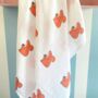 Muslin Swaddle Baby Blanket Squirrels, thumbnail 6 of 7