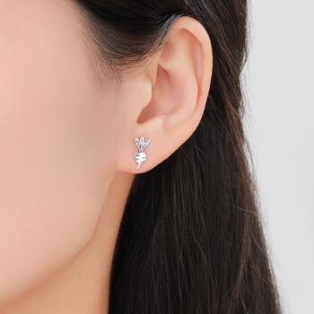 Sterling Silver Radish / Beetroot Stud Earrings, 7 of 12