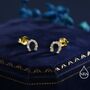 Sterling Silver Extra Tiny Horseshoe Stud Earrings, thumbnail 4 of 12