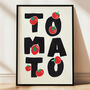 Maximal Tomato Print – Hand Drawn Fruit Illustration With Bold Typography Wall Art, thumbnail 2 of 7