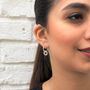 Sun Rays Gold Plated Silver Hoop Earrings, thumbnail 7 of 9