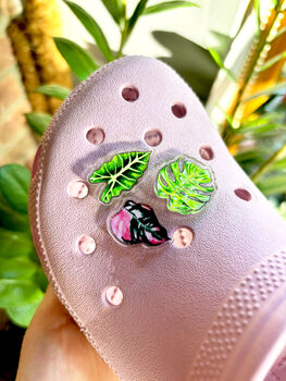 Houseplant Leaf Set Of Three Clog Shoe Charms, 4 of 12