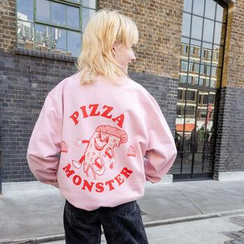 Pizza Monster Women's Back Print Sweatshirt, 3 of 10