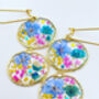 Real Flowers Round Drop Earrings Small Hand Made, thumbnail 4 of 12