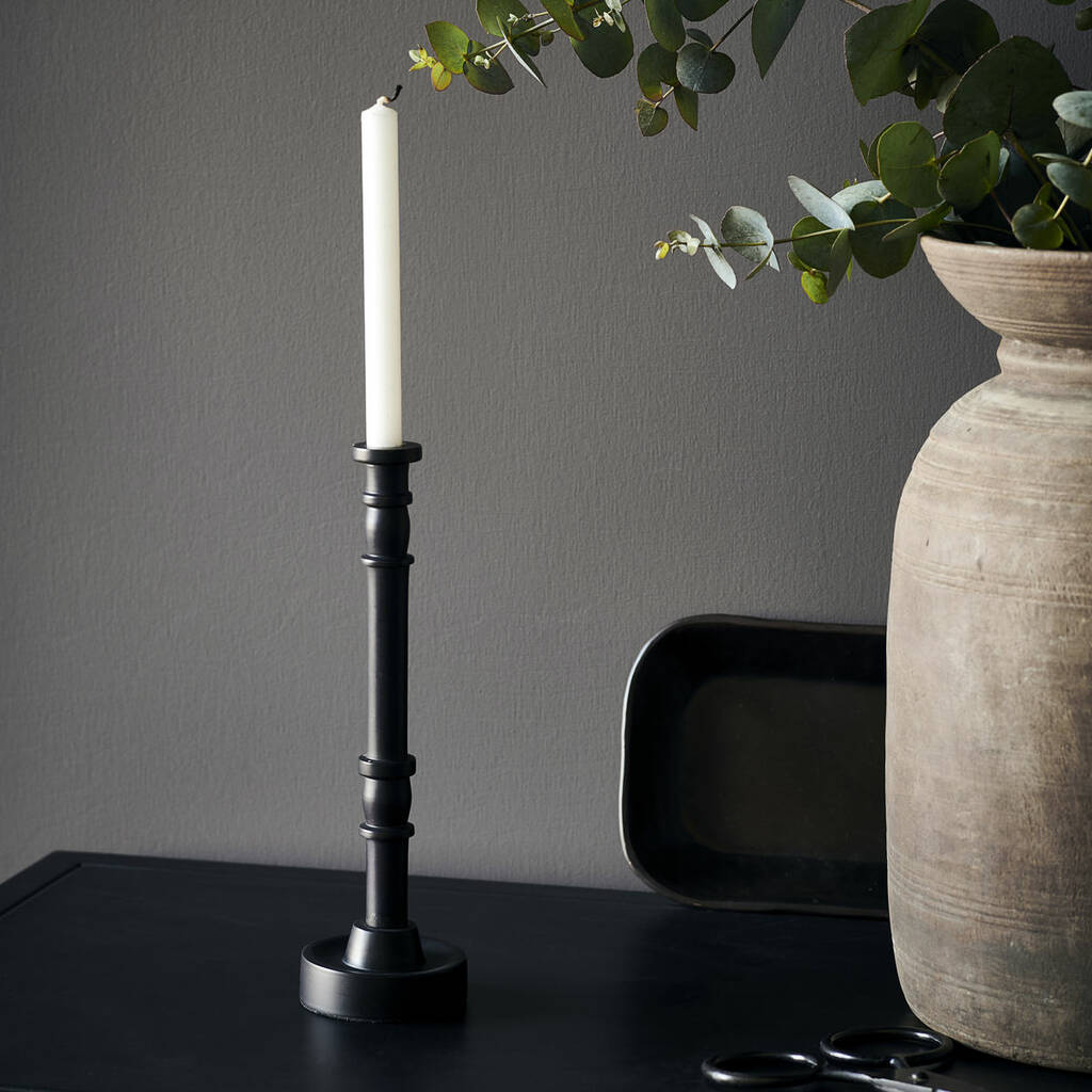 Small Black Candlestick Holder By Marquis & Dawe