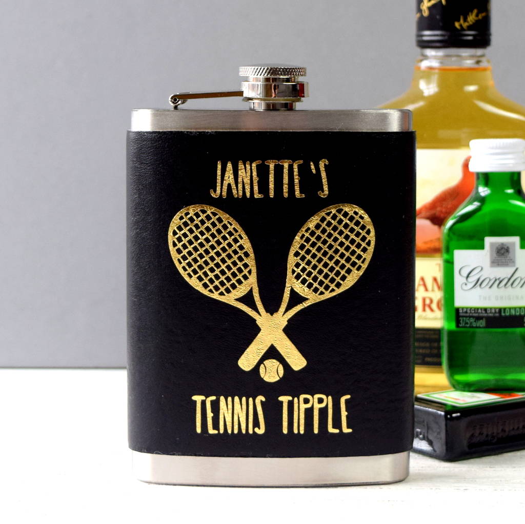 Personalised Tennis Tipple Hip Flask, 1 of 2