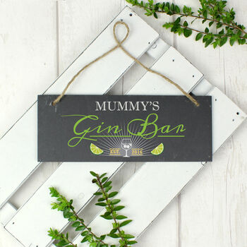 Personalised Gin Bar Hanging Slate Plaque Wall Sign, 4 of 4
