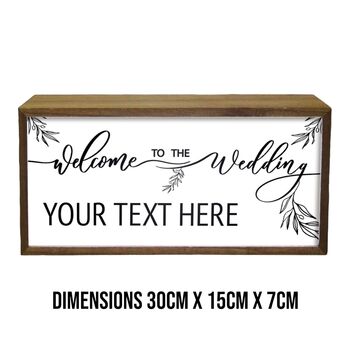 Personalised Light Box Welcome To The Wedding Sign, 5 of 7