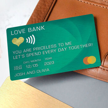 Personalised Love Bank Metal Wallet Card, 3 of 7