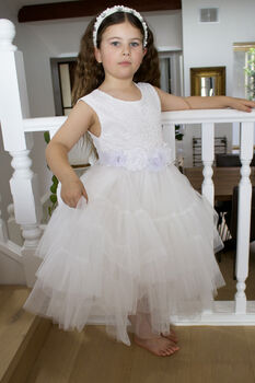 Juniper In Ivory White Party Or Flower Girl Dress, 3 of 10