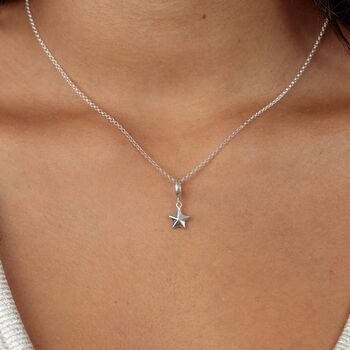 Sterling Silver Faceted Star Necklace, 3 of 6