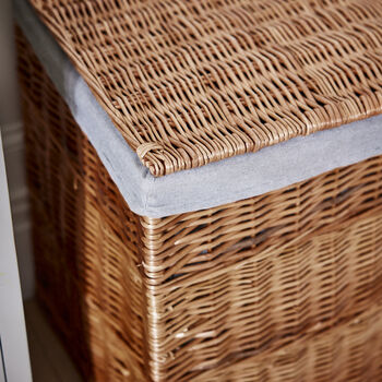 Wicker Laundry Hamper With Grey Lining, 5 of 6