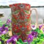 Large China Jug In William Morris Red Strawberry Thief Design, thumbnail 1 of 8