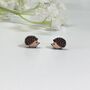 Wooden Hedgehog Stud Earrings, thumbnail 1 of 4