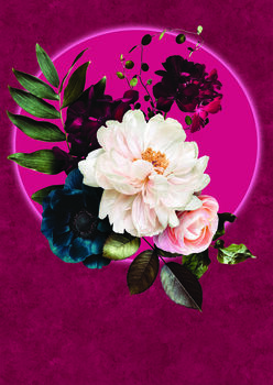 Raspberry Bloom Moon – Floral Statement Art Print, 2 of 5