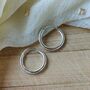 Pure Silver Slim Solid Bali Lightweight Hoop Earring, thumbnail 6 of 8