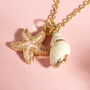 Seashell And Starfish Gold Plated Charm Necklace, thumbnail 1 of 7