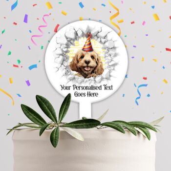 Personalised Cockapoo Birthday Break Through Dog, 4 of 8