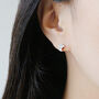 Sterling Silver Sparkly Moon And Star Stud Earrings, thumbnail 4 of 5
