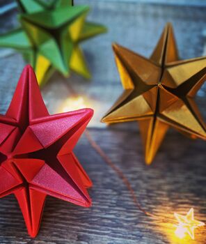 Colourful Origami Paper Star Bauble Decoration, 7 of 9