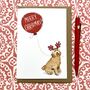 Labradoodle Christmas Card Reindog Design, thumbnail 1 of 2